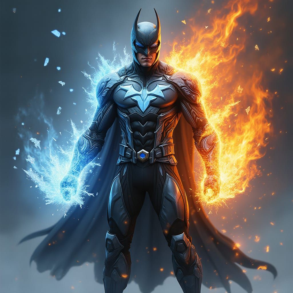 Superhero Frozliflame Wields Fire and Ice in Epic Battle
