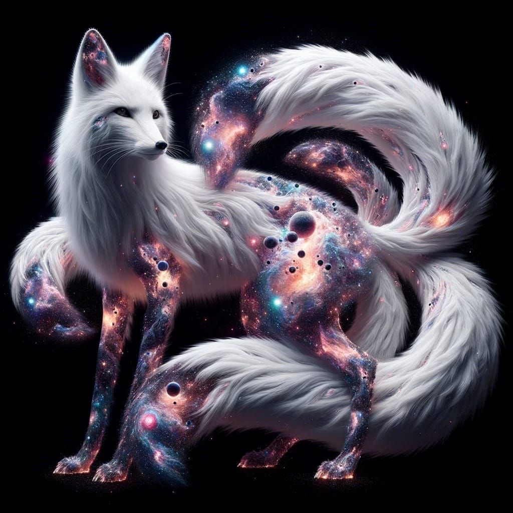 Vibrant Fox Portrait Generated by AI