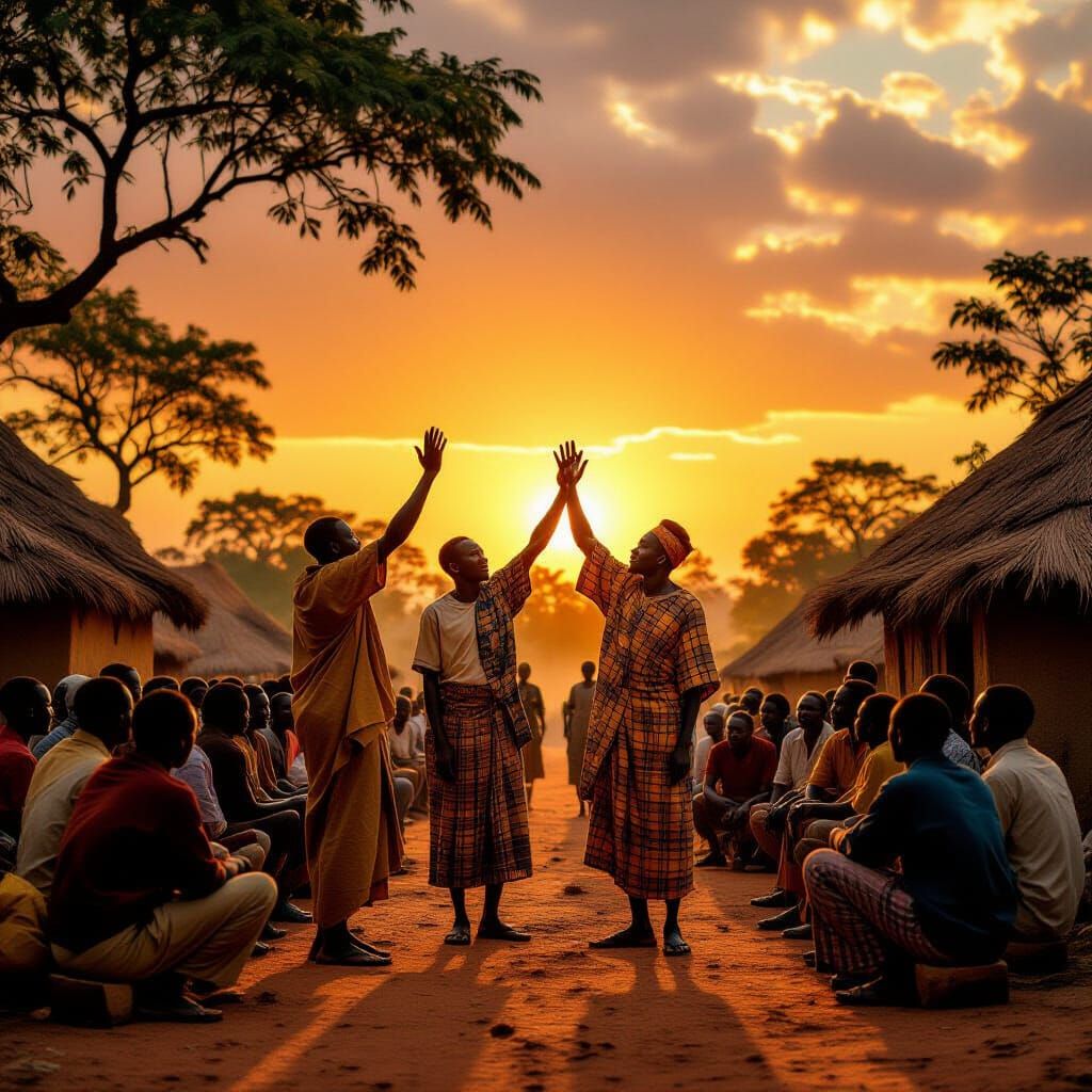 African Village Sunrise Blessing Ceremony