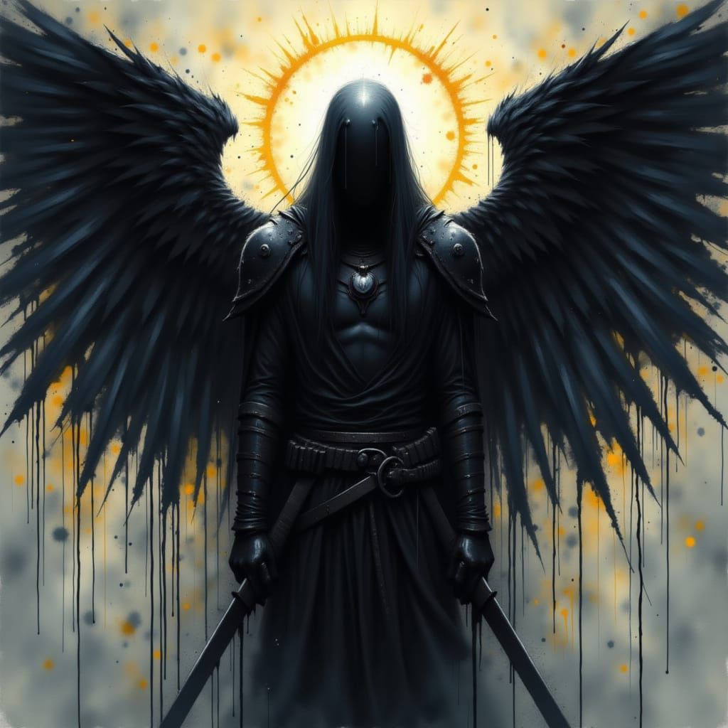 Stylized Dark Angel Portrait with Style Transfer