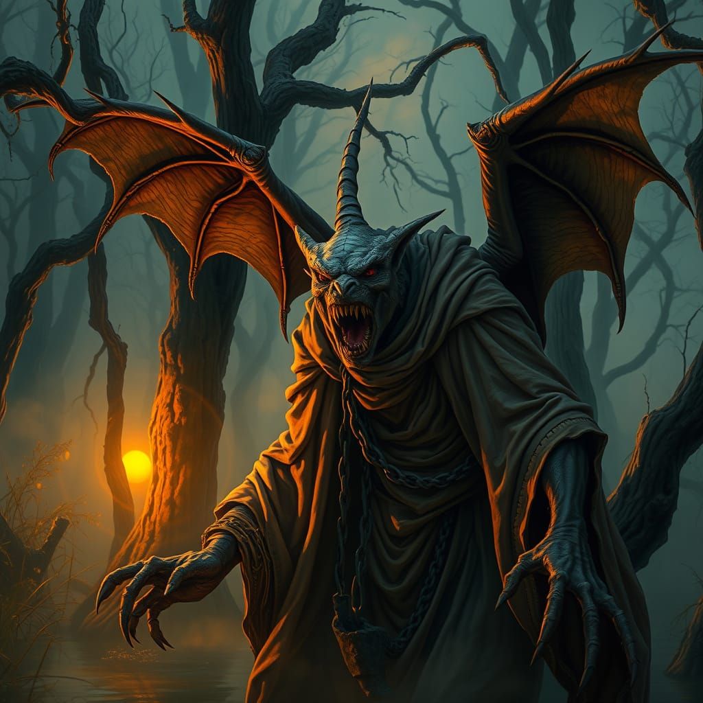 Gargoyle Banshee in Mystical Swampy Woods