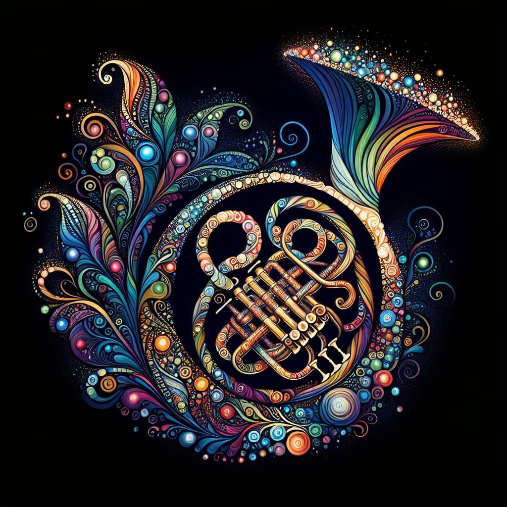 Zentangle French Horn