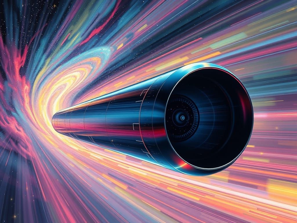 Stunning Science Fiction StarShip in Celestial Vortex