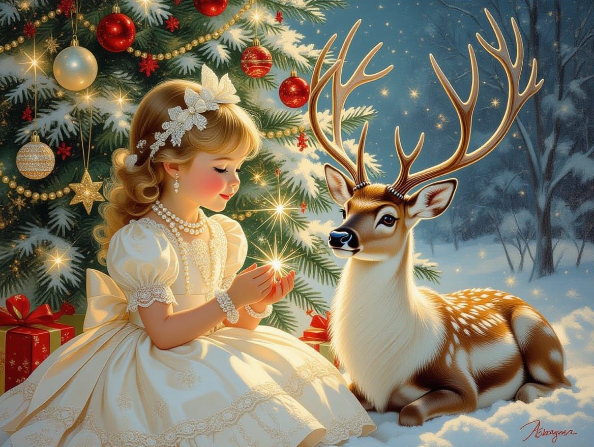 Christmas Celebration with Magical Reindeer