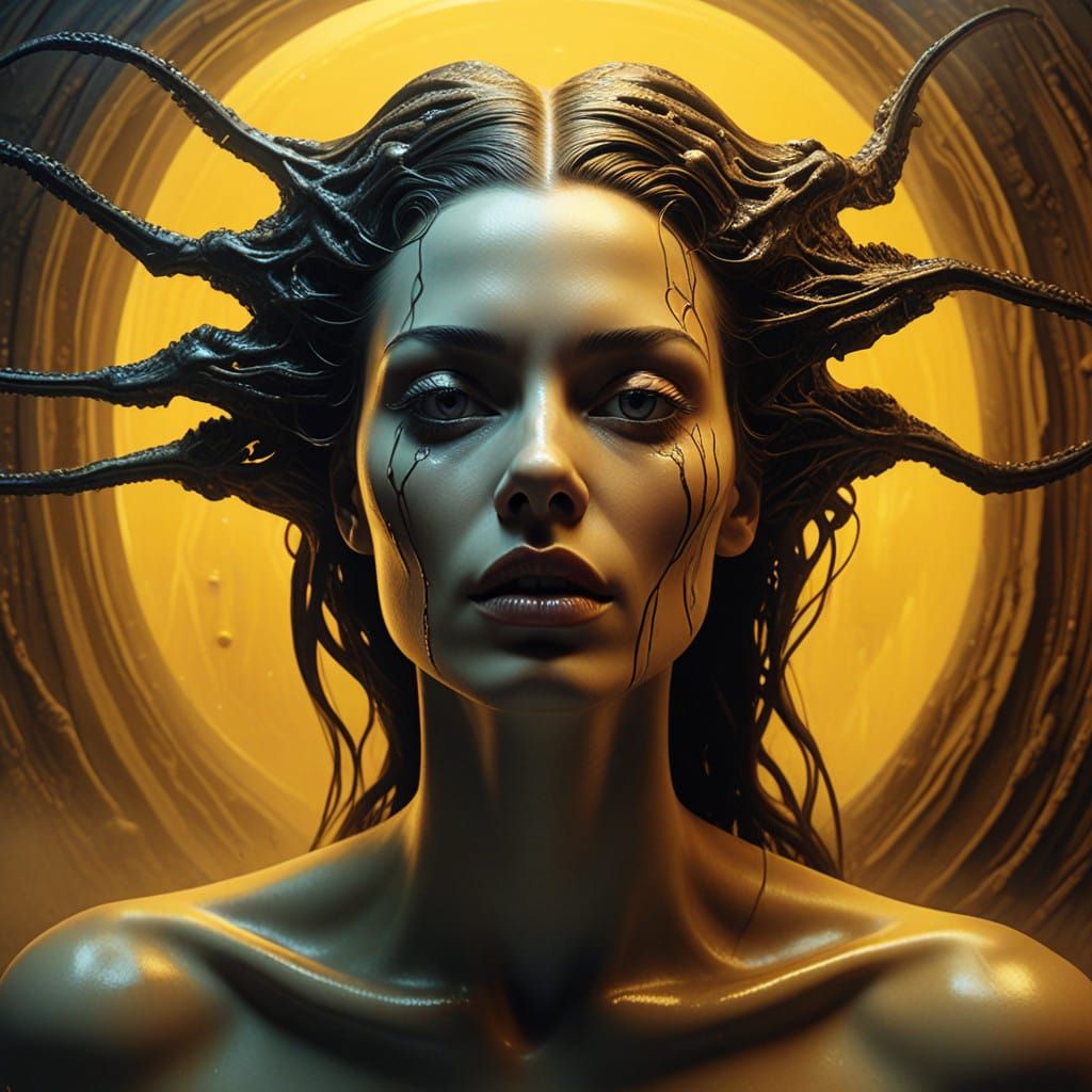 Dreamlike Woman in a Melting Reality