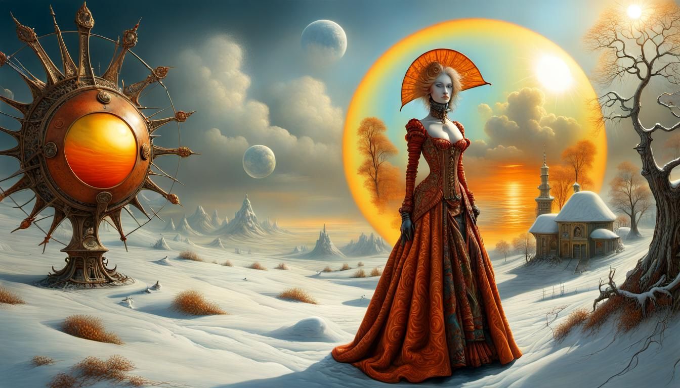 Surreal Sun Breaks Through Winter Fog