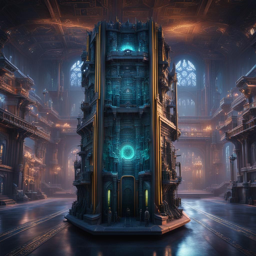 AI Supercomputer: Detailed Matte Painting in Deep Color