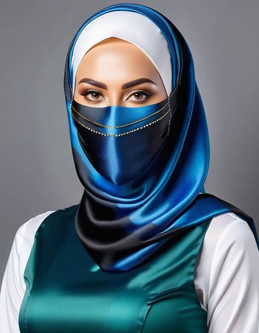 Curvy Woman in Facemask: Oil Painting Portrait