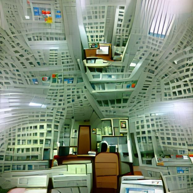 Infinite Office Cubicles in Minimalist Style