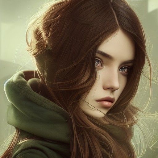 Beautiful Steampunk Girl Portrait in Digital Art Style