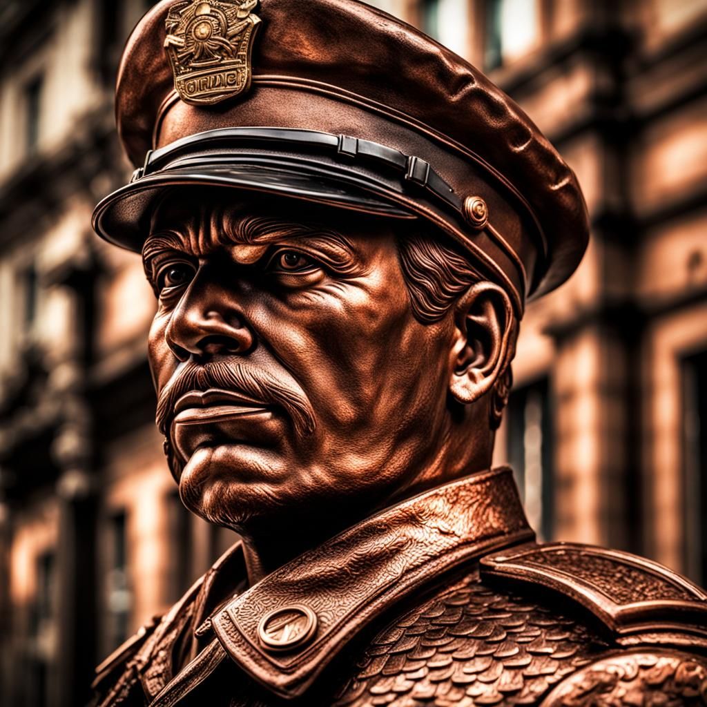 Hyperrealistic Copper Policeman in HDR