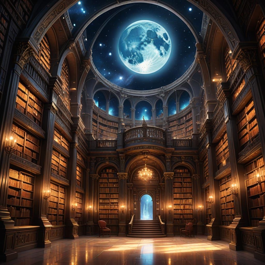 Enchanted Lunar Library Concept Art