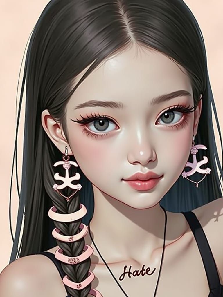 Necklace with "Hate" Engraving