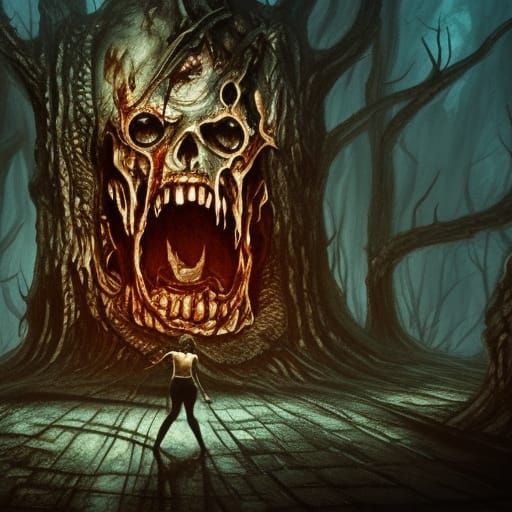 Linda in Evil Dead: Detailed Matte Painting