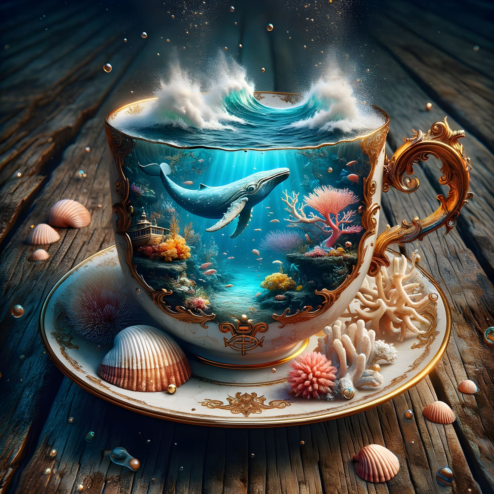 In dreams, my cup brims with the ocean’s tide.