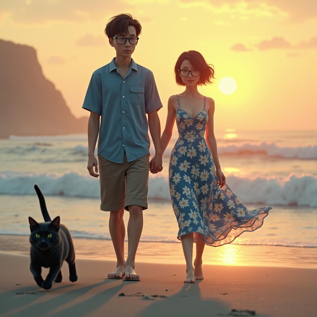 Fantasy Beach Scene in Beksiński Style