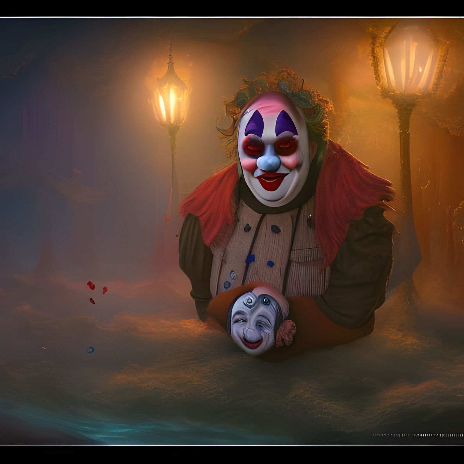 Crying Clowns in Detailed Fantasy Art Style