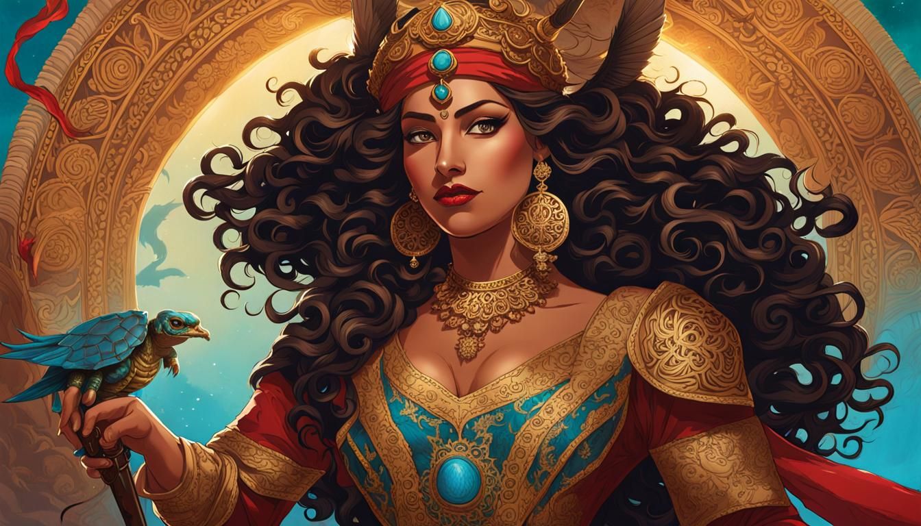 Dynamic South Asian Pirate Princess Confronts Beast