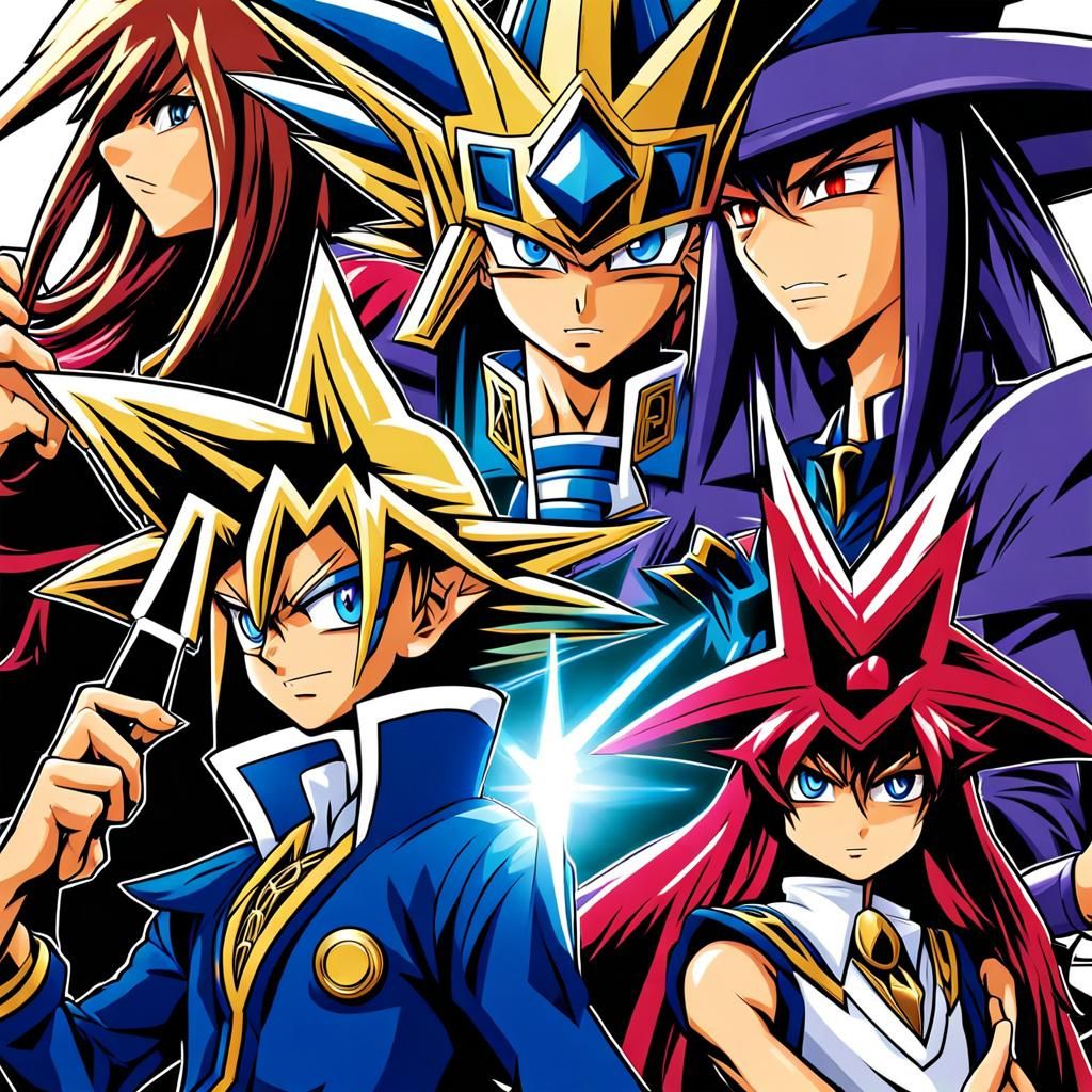Yugi Summons Dark Magician: Anime-Inspired Illustration