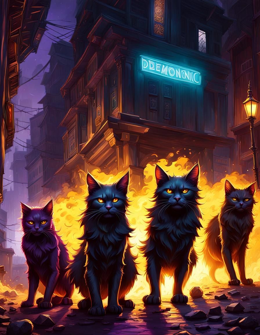 demonic black cats