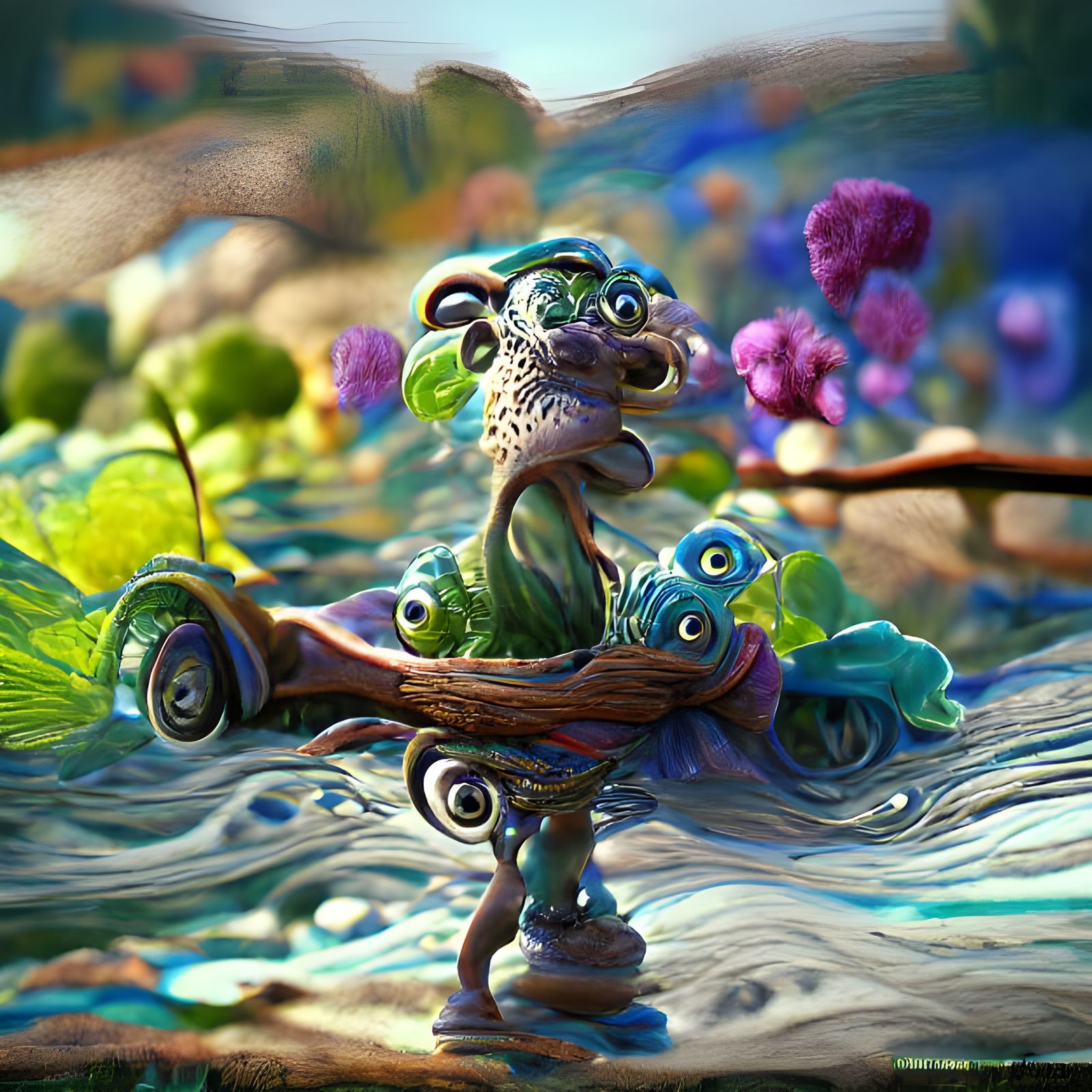 Cute Sea Monster in Pixar Style
