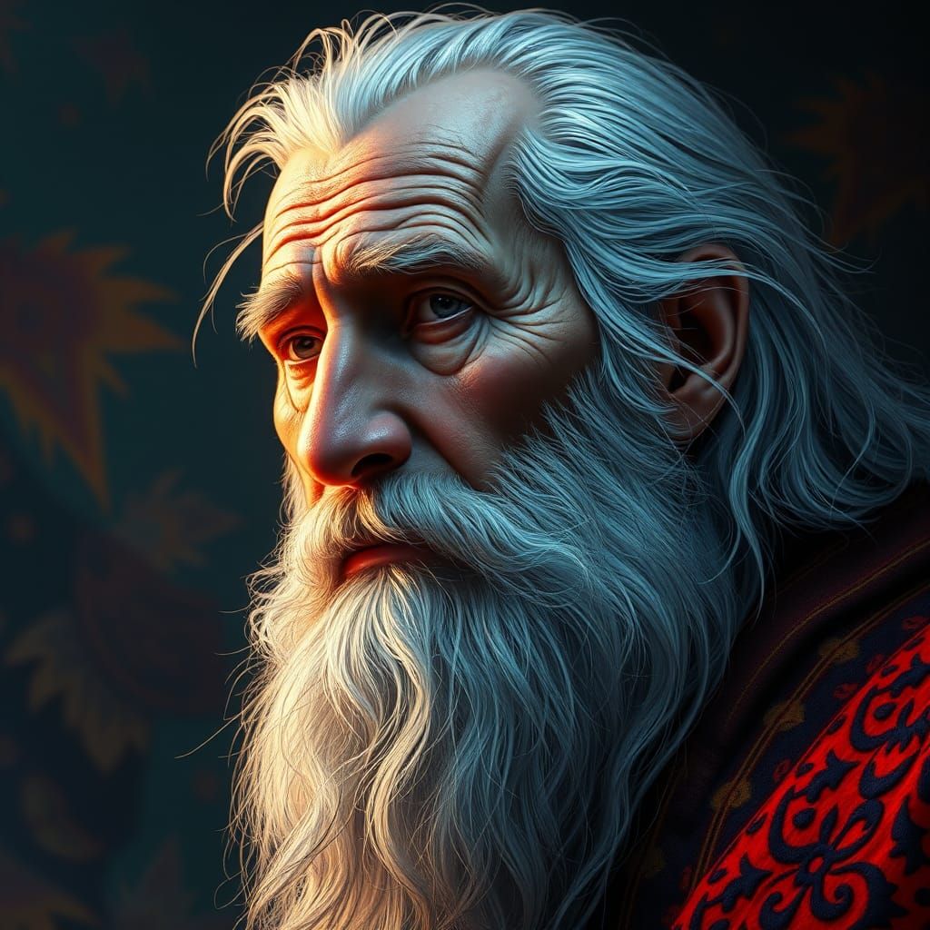 Hyperrealistic Portrait of a Wise Old Man