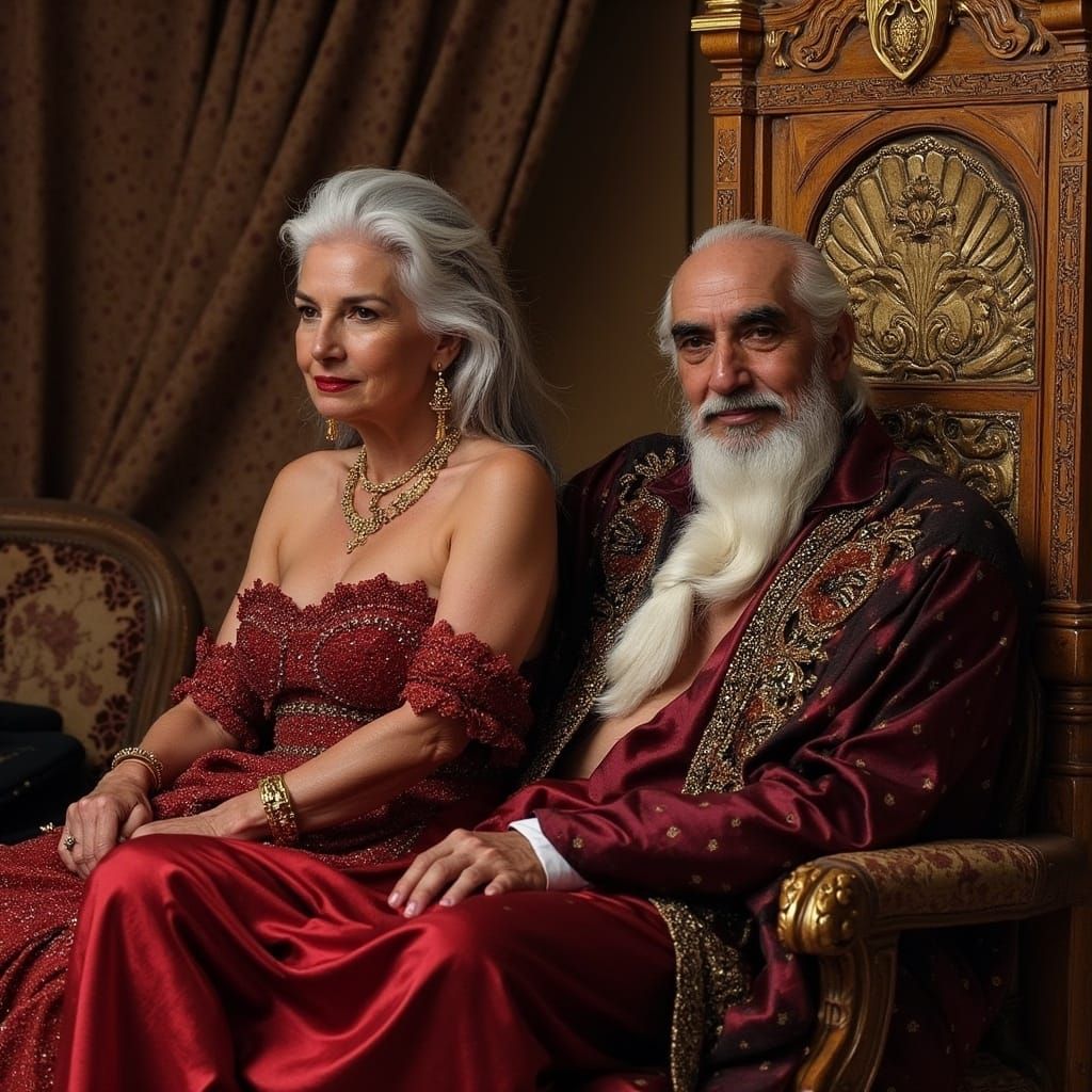 Sultan in Tent with Silver-Haired Woman