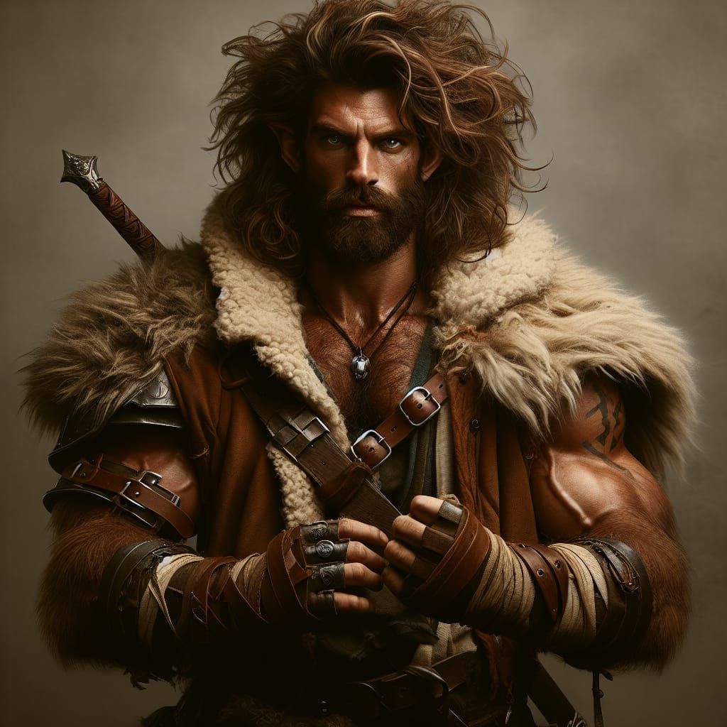 Halfling Barbarian Character Portrait