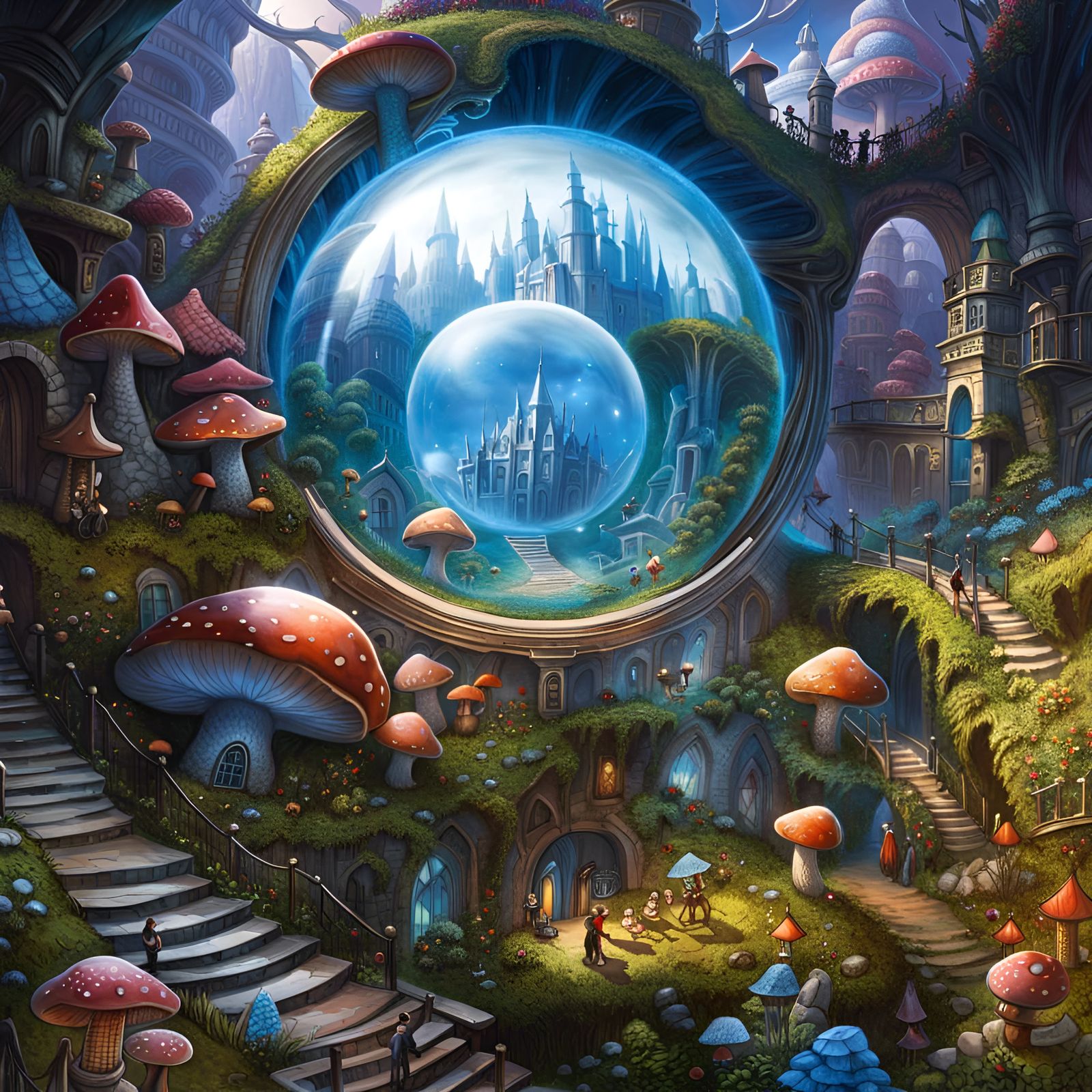 Magical Mushroom City in Nature Portal
