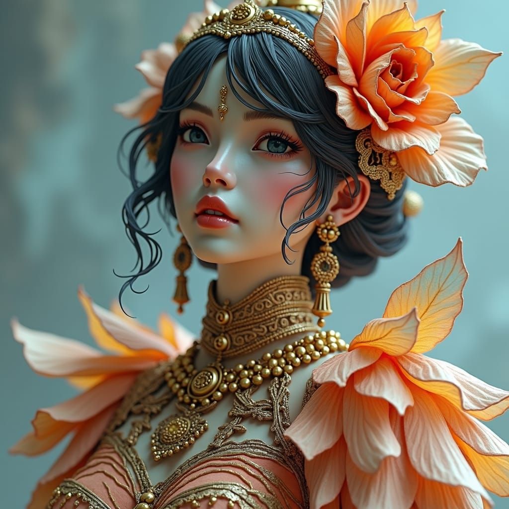 Epic Port City at Dusk: Gothic Architecture and Ancient Stat...