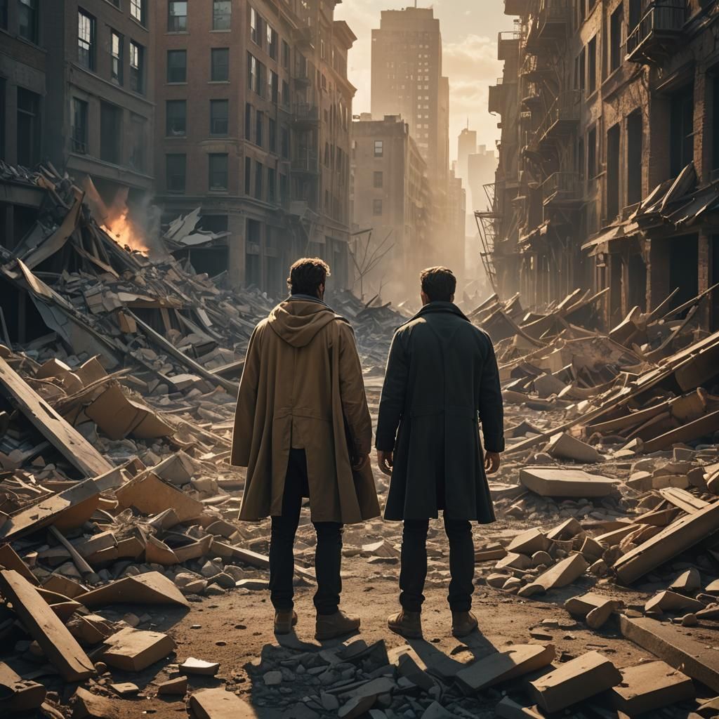 Hero in Ruins: Cinematic Film Still