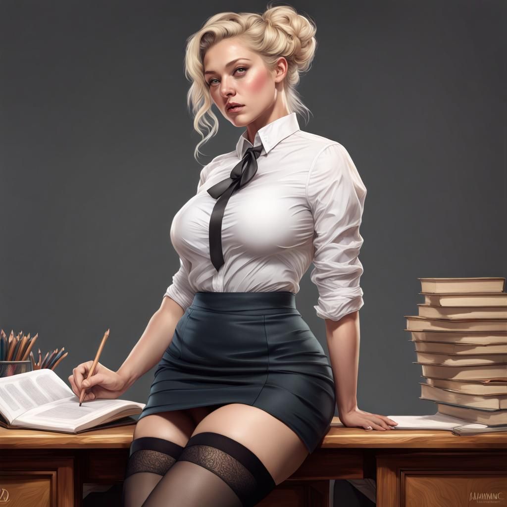 Young Woman Studying: Photorealistic 3D Render