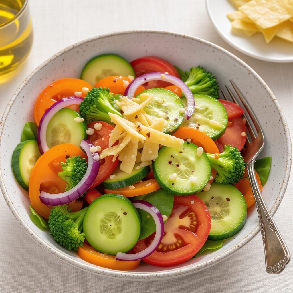 Delicious and Nutritious Vegetable Salad with Toppings