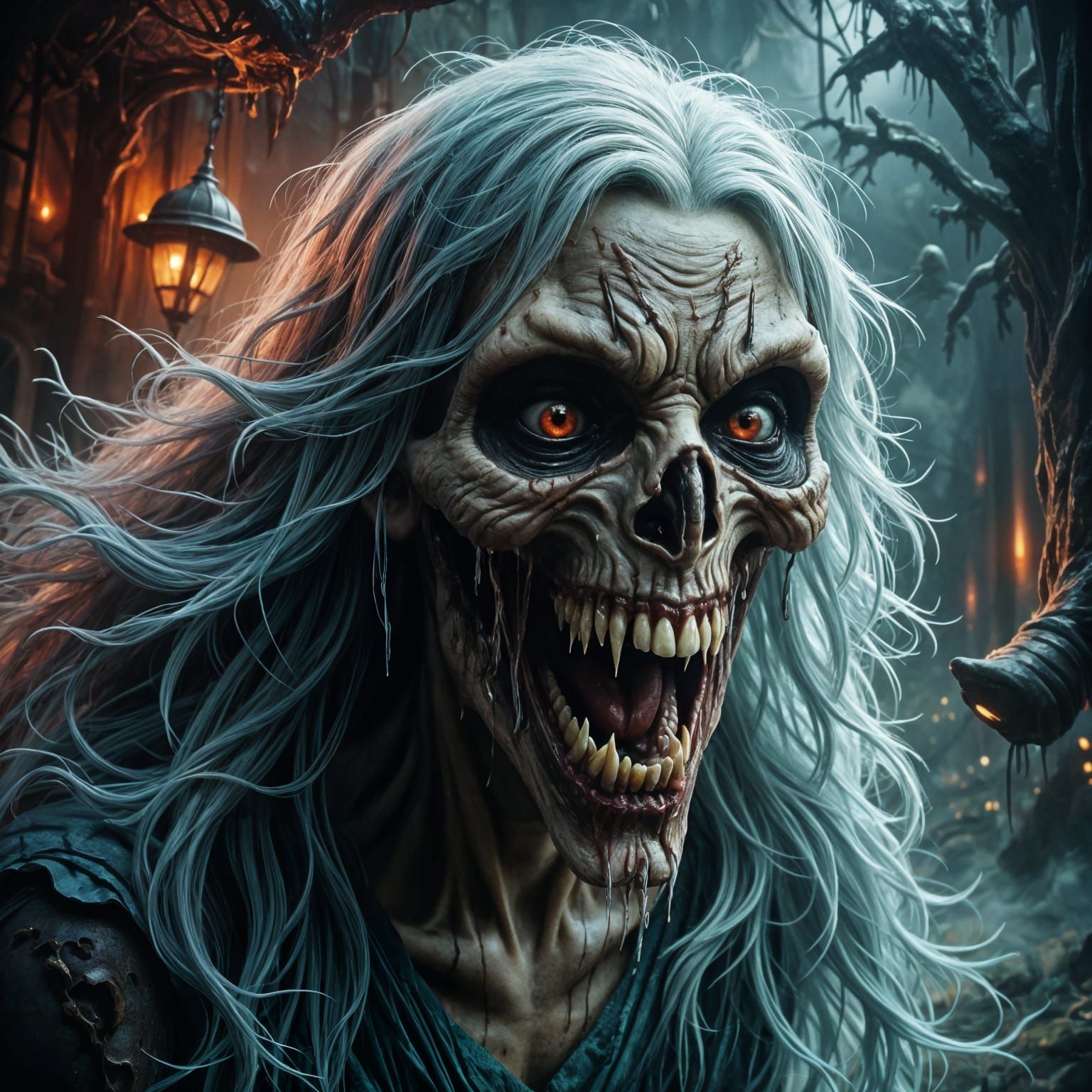 Sinister Transparent Vampire Woman Ascends