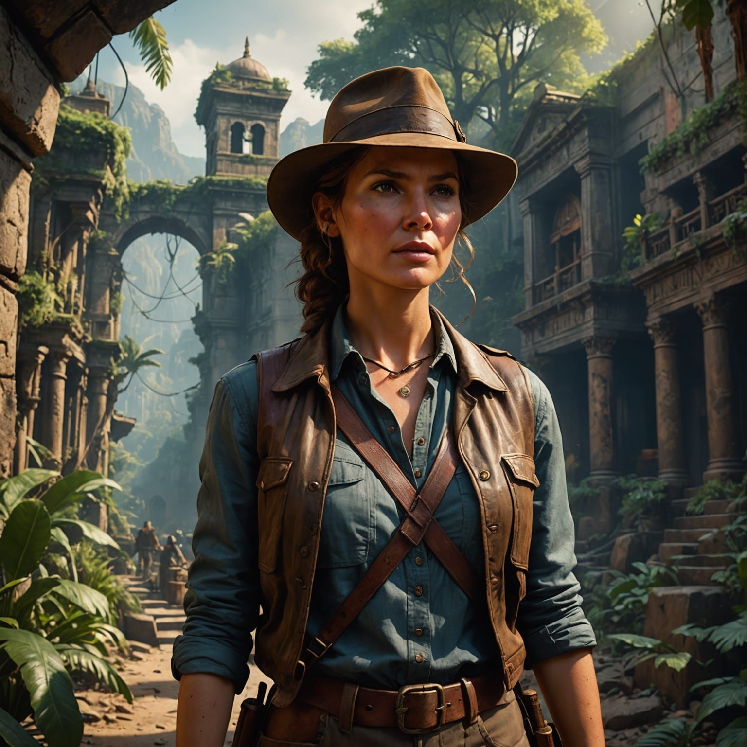 Female Indiana Jones Concept Art in 8K