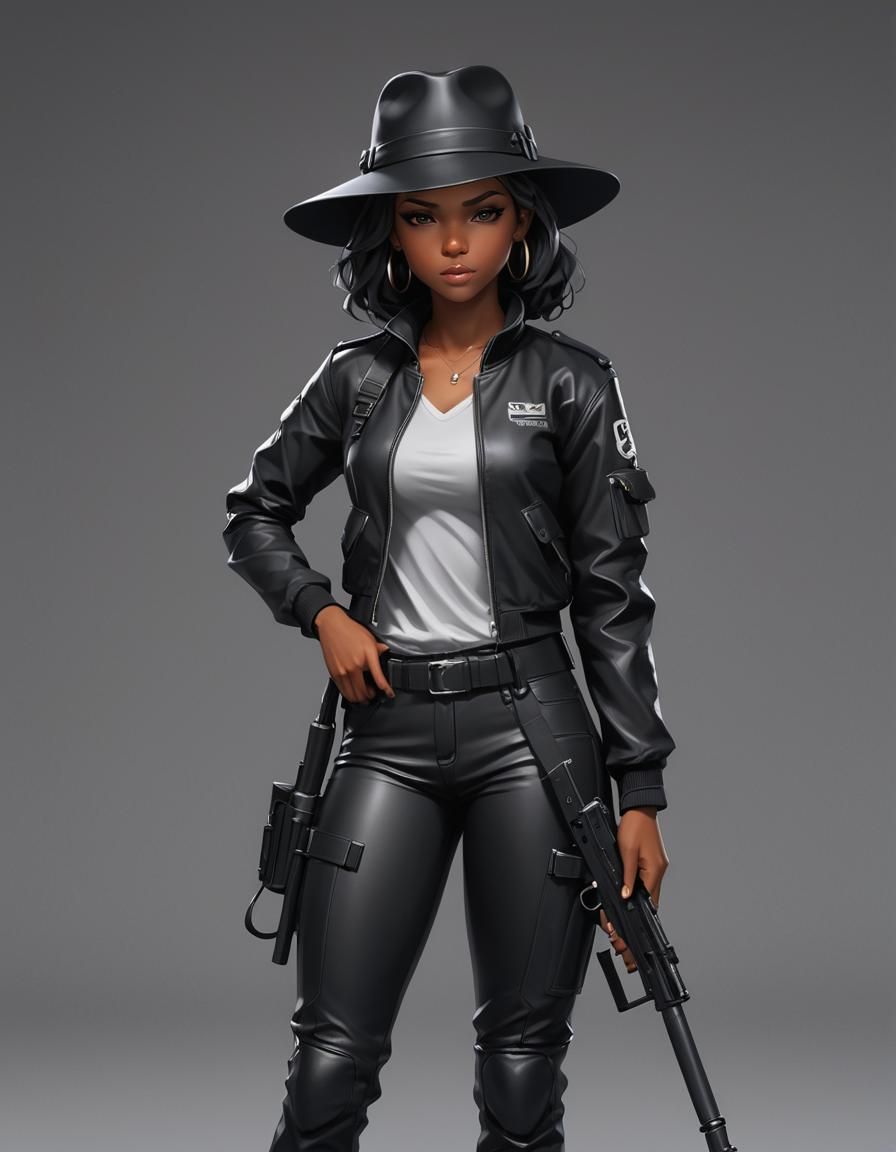 Female Criminal in 90's Anime Style