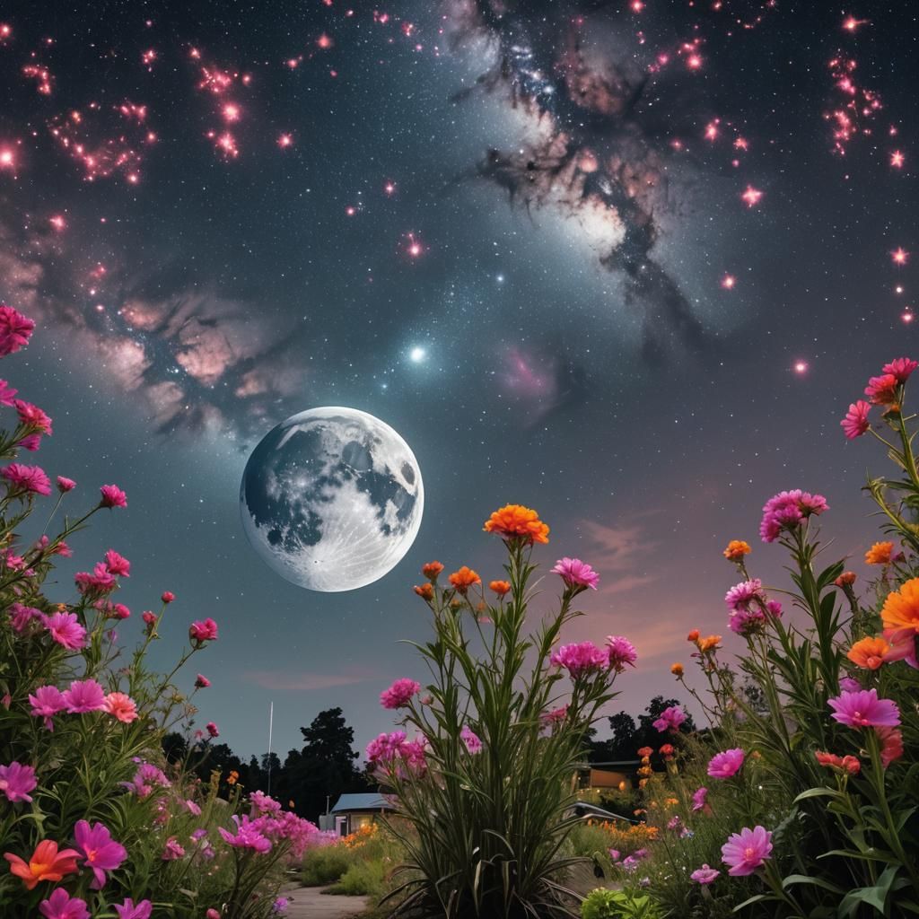 Futuristic House on Exoplanet near Moon