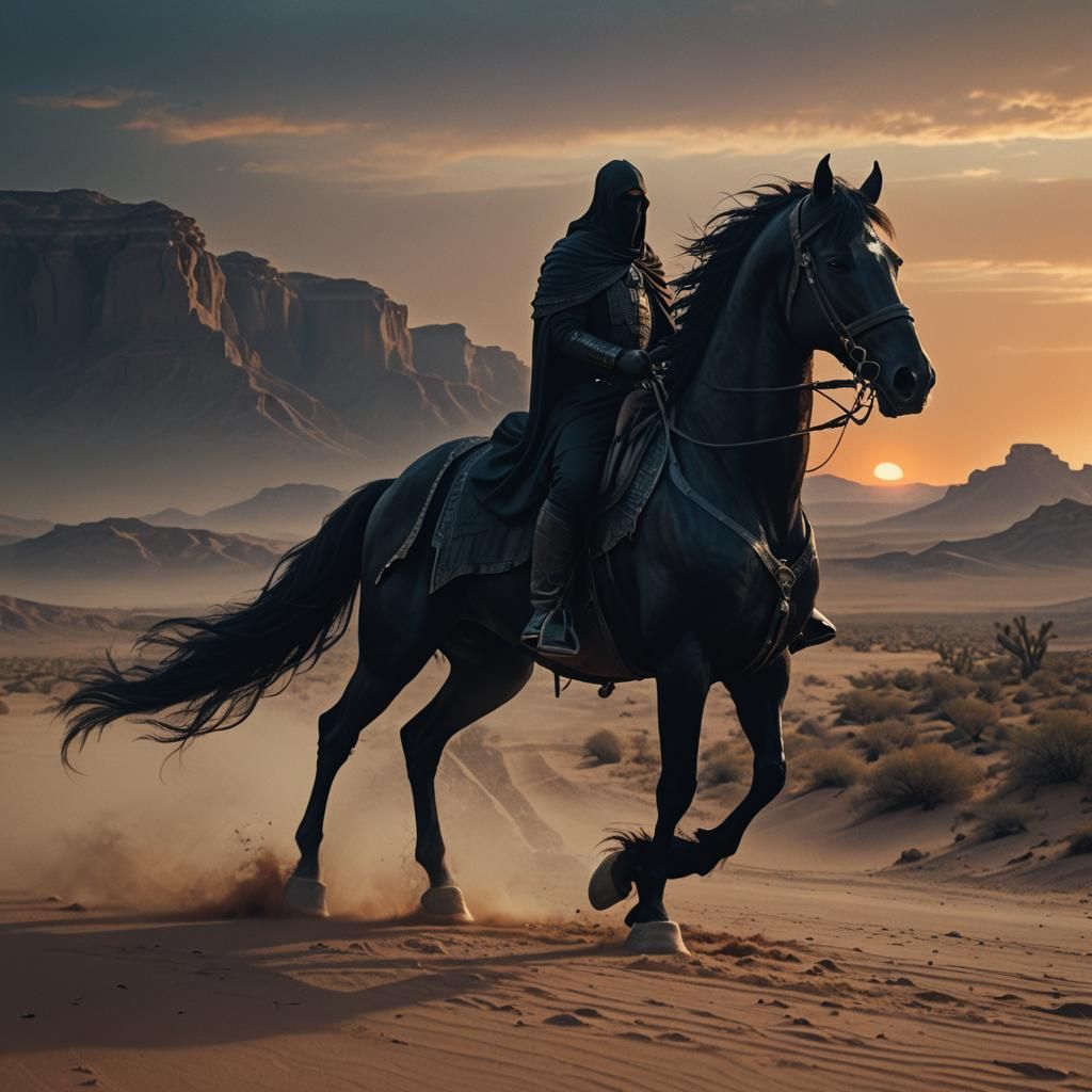 Desert Rider with Scales in Dark Fantasy Style