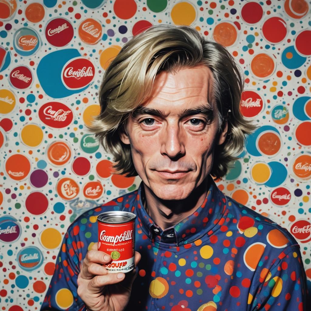 Pop Art Icon in Warhol-Inspired Polaroid Style