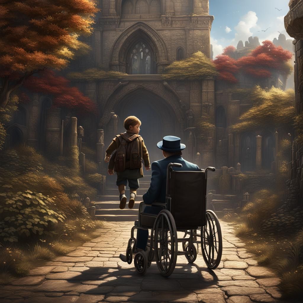 Father Guides Child Forward: Matte Painting