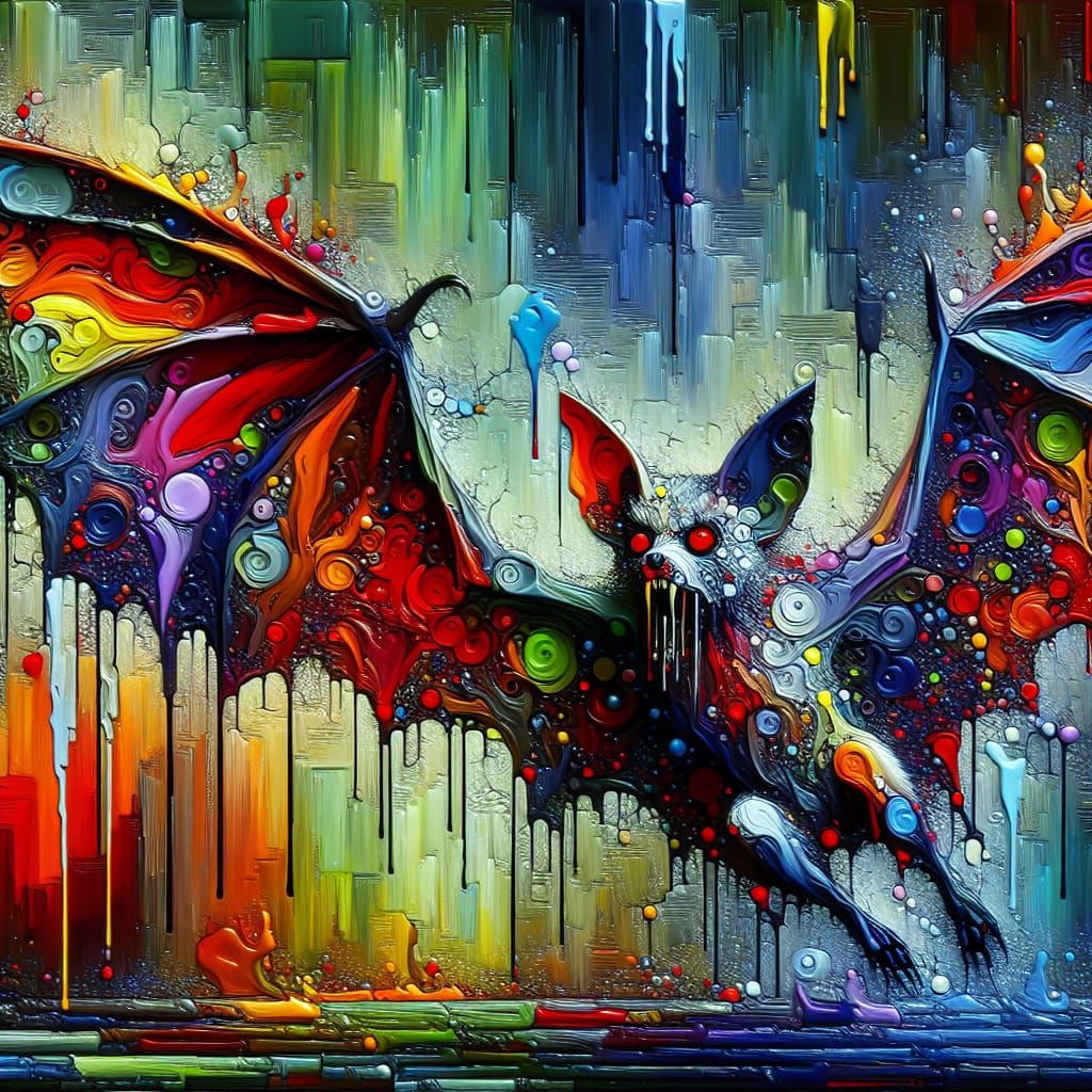 Colorful Bat Graffiti Art From the Underworld