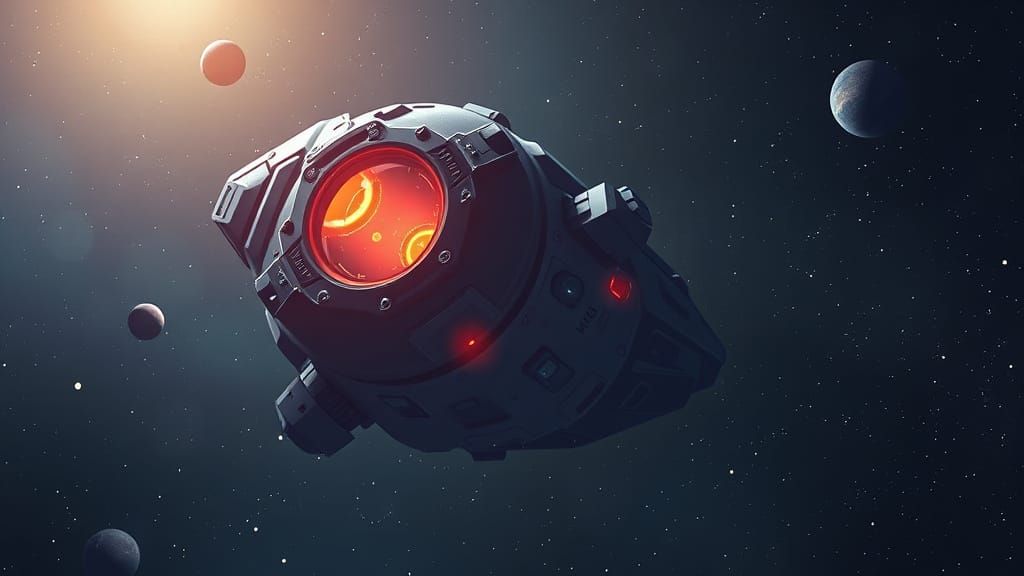 Surreal Cosmic Entity in Digital Cartoon Style