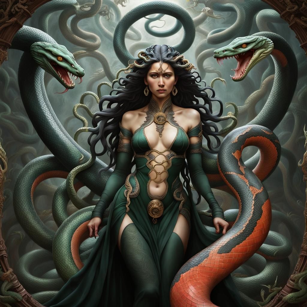 Medusa surrounded by snakes