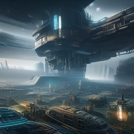 Epic Retro-Futuristic Digital Matte Painting