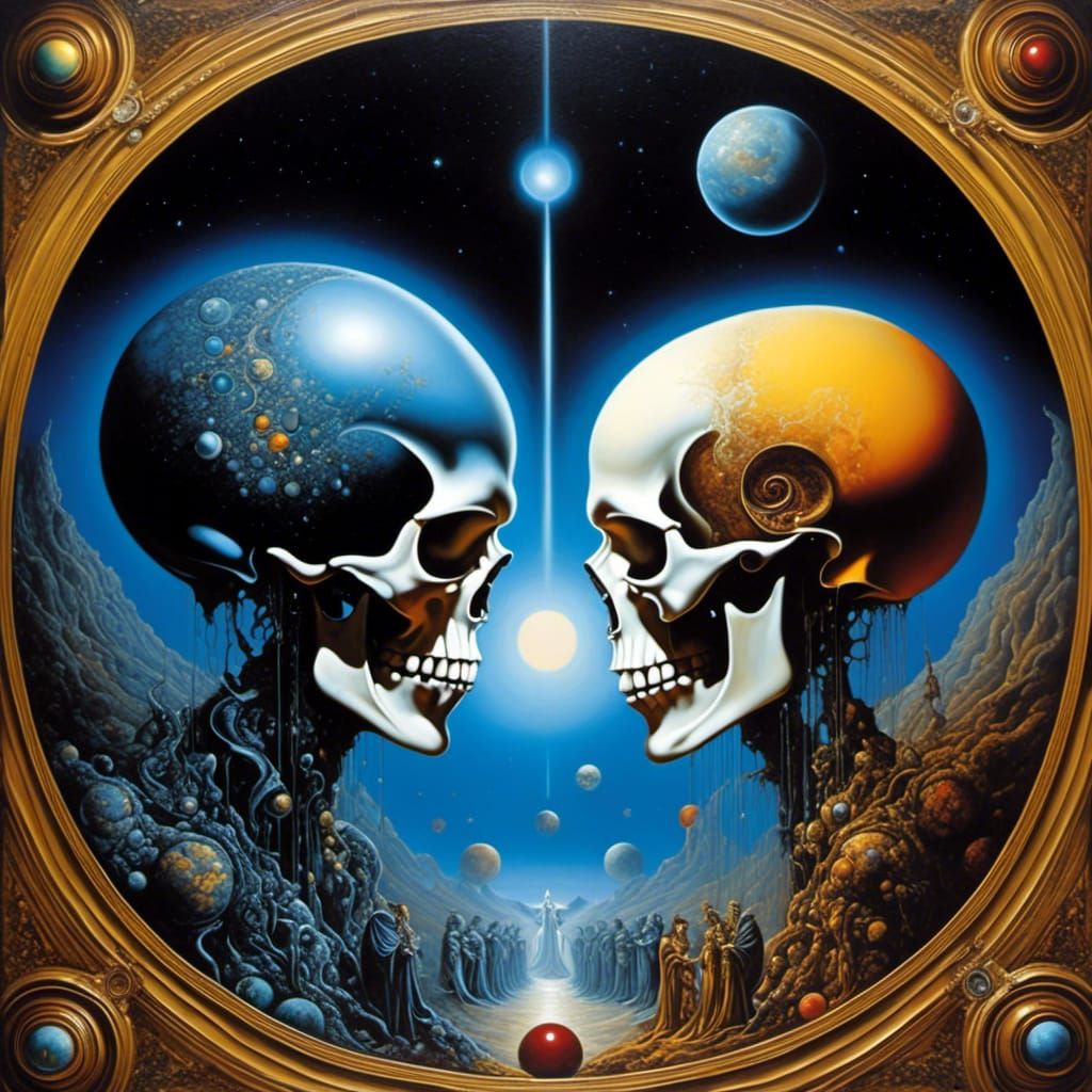 Psychedelic Marriage of Jupiter and Uranus in Macabre Art