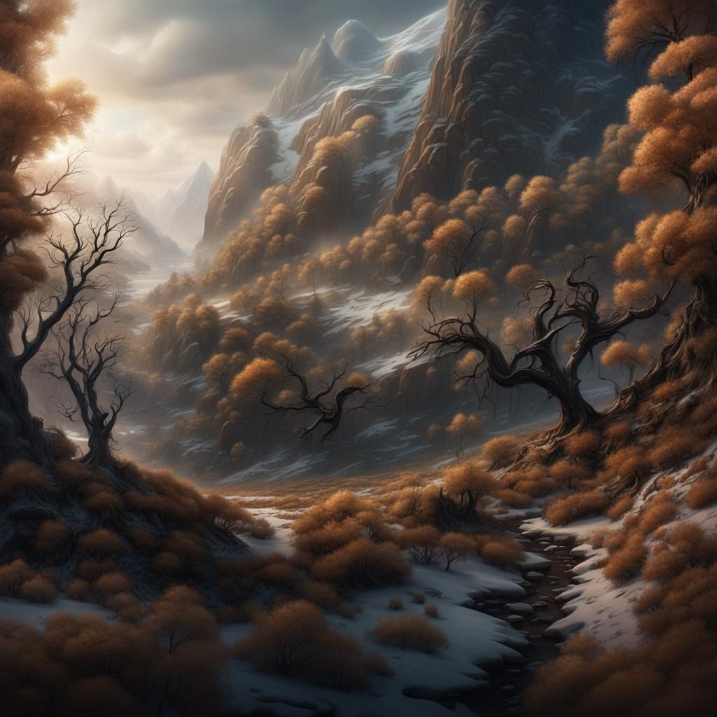 Winter's Majesty: Fauna and Flora in Digital Painting