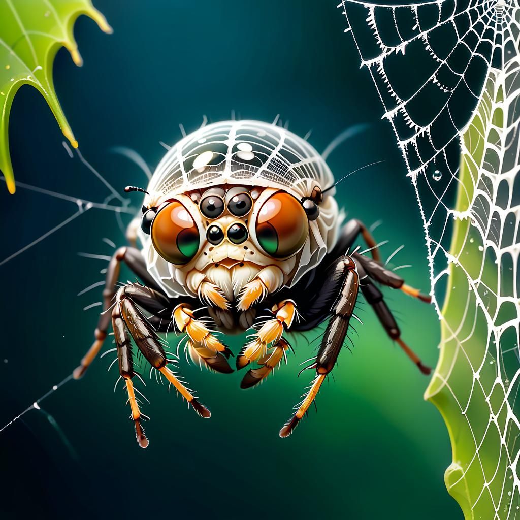 Fly Entrapped: Big Eyes Meet Spider's Web