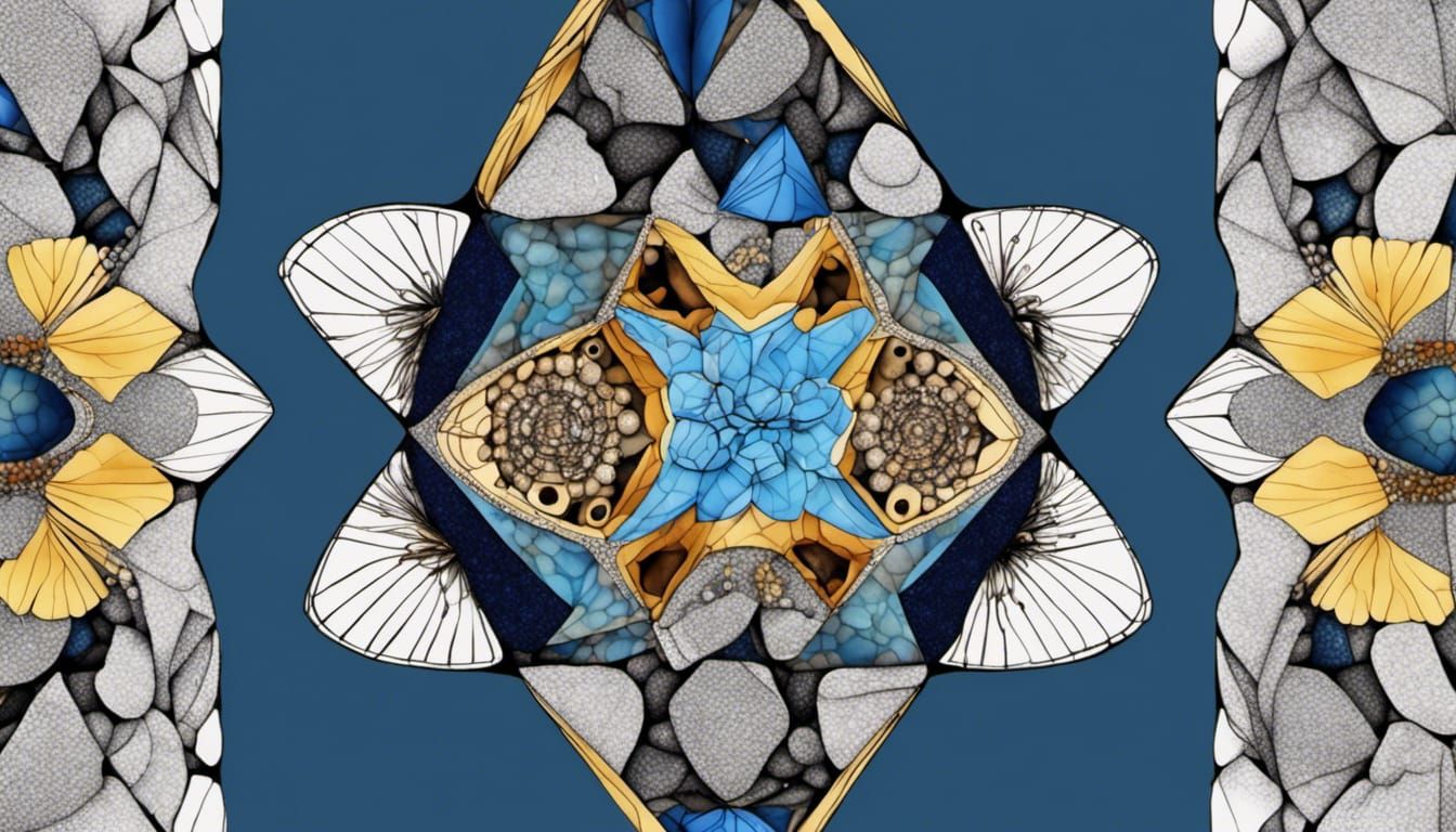 Blue Banded Bee with Quantum Zentangle Elements