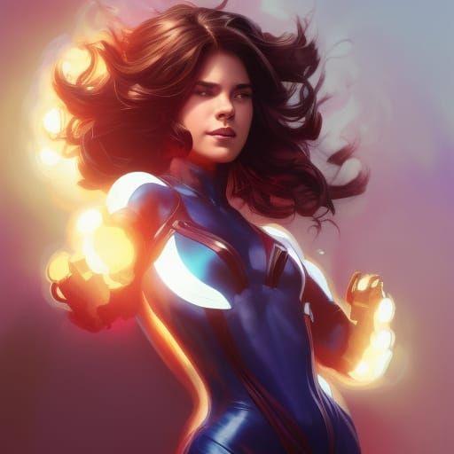 Hyperdetailed Portrait of Shadowcat in Art Nouveau Style