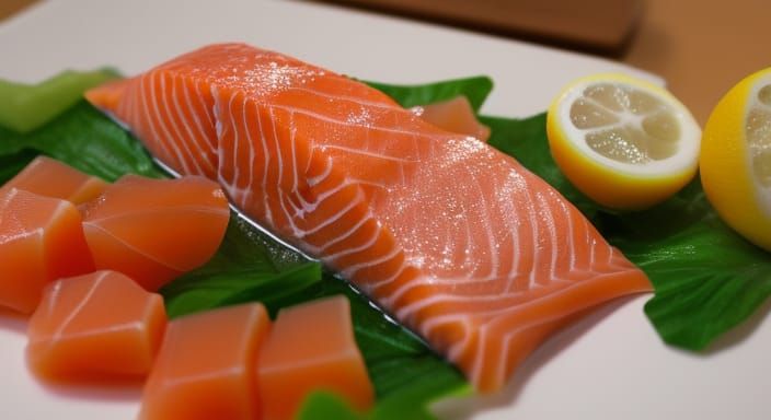 Exquisite Salmon Sashimi Close-Up